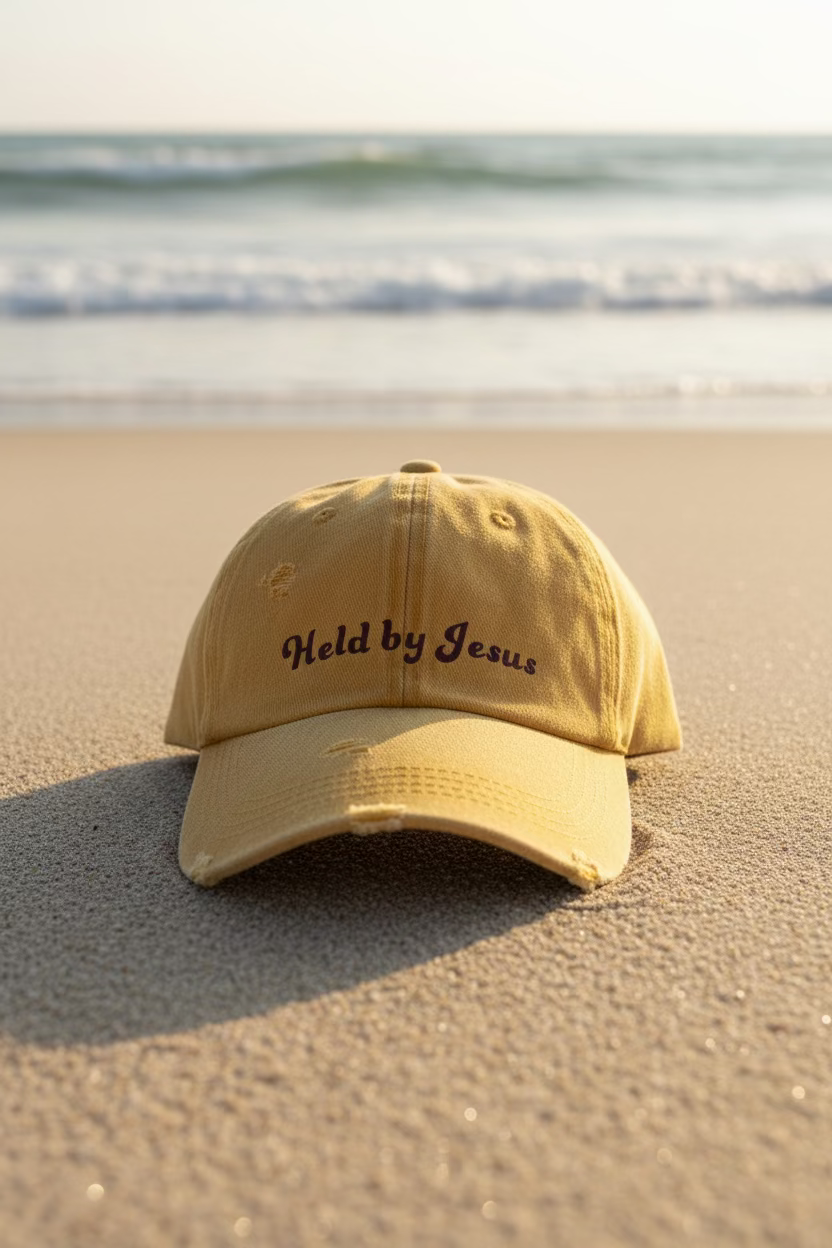 StoryWork Or Held by Jesus Mustard Hat